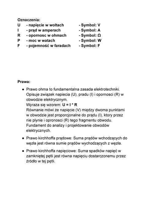 Podstawowe Informacje Oznaczenia U Napi Cie W Woltach Symbol V