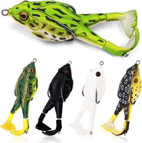 Top Water Bass Fishing Lures Kit Soft Frog Upgraded Silicone Skin