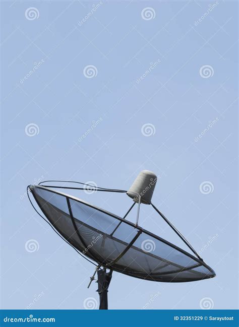 Satellite Dish With Blue Sky Stock Image Image Of Orbit Link 32351229