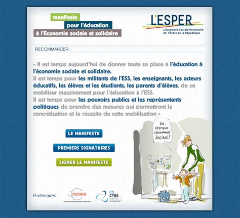 L ESPER manifeste pour l éducation à l économie sociale et solidaire