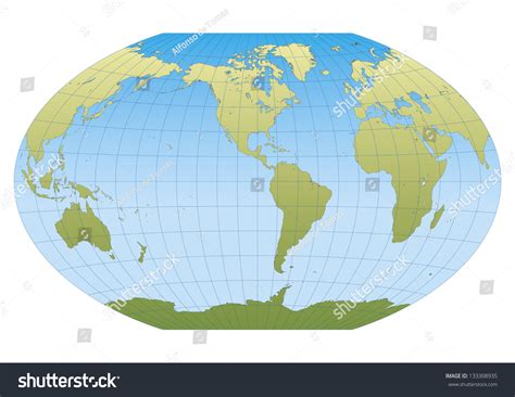 Map Of The World In Winkel Tripel Projection Royalty Free Stock Photo