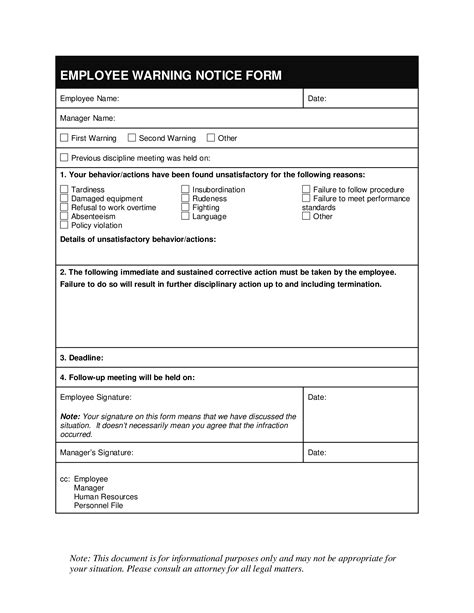 Employee Warning Letter Sample