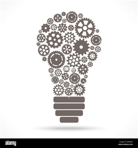 Light Bulb With Gear Wheels Stock Photo Alamy