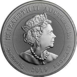 2 Dólares Australianos 2 Oz Plata Cocodrilos Piedfort 2019