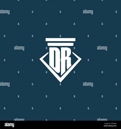 DR Initial Monogram Logo For Law Firm Lawyer Or Advocate With Pillar