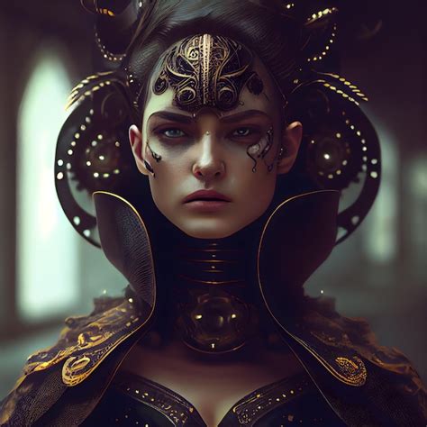 Premium AI Image Portrait Of A Beautiful Woman Warrior In Armor And