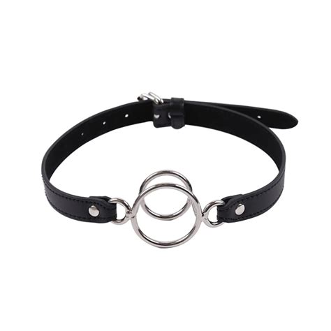 Bdsm Double Ring Open Mouth Gag Oral Sexy Harness Bondage With 2 Metal