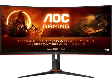 Aoc Curved Cu G X Bk Zoll Wqhd Gaming Monitor Ms Reaktionszeit