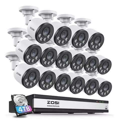 Zosi Sistema De Camara De Seguridad Poe K Con Audio Detecc Env O Gratis