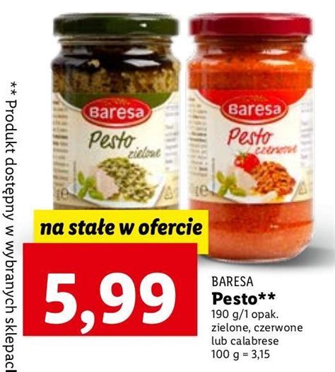 Promocja Pesto Zielone Baresa W Lidl