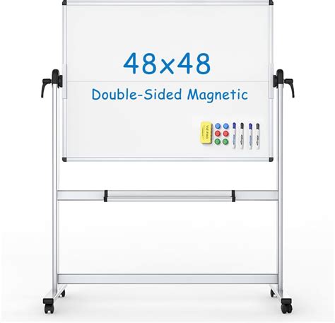 Viz Pro Double Sided Mobile Whiteboard 48 X 48 Inches