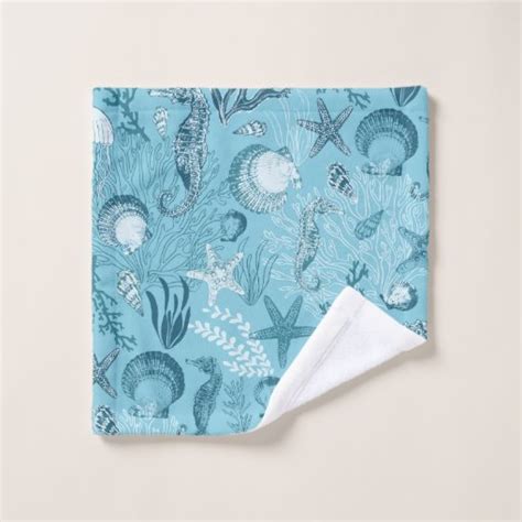 Aqua Blue Ocean Underwater Sea Life Bath Towel Set Zazzle