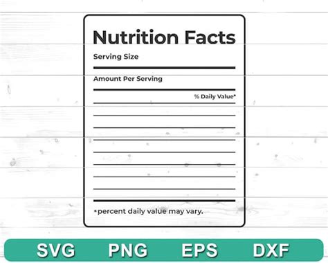 Blank Nutrition Facts Nutrition Facts Template Svg Png Off