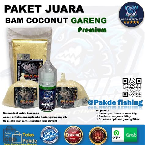 Jual Paket Juara Bam Coconut Premium Gareng Umpan Pancing Ikan Mas Adun