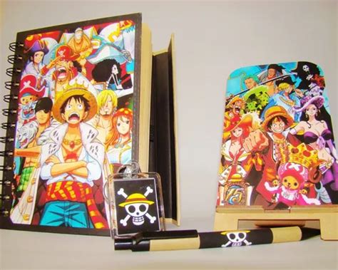 Libreta Anime One Piece Portacelular Esfero Llavero Cuotas Sin