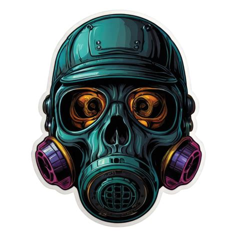 Skull Head Wearing A Gas Mask Illustration 44183065 Png