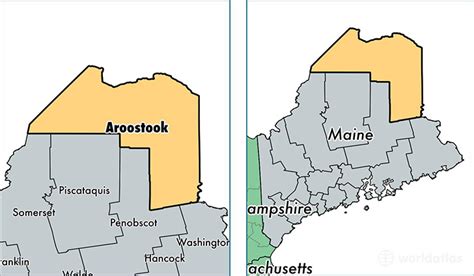 Aroostook County Maine Map - World Map Gray