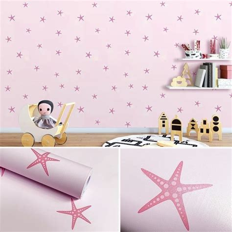 Wallpaper Sticker Dinding Bintang Laut Pink 10meter X 45cm Lazada