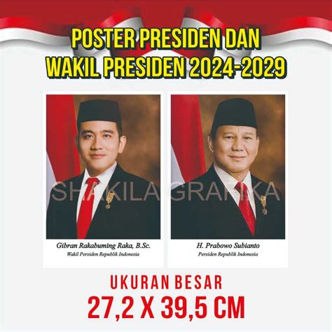 Jual Ukuran Besar Foto Poster Presiden Dan Wakil Presiden Prabowo