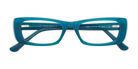 Teal Retro Vintage Grandpa Rectangle Eyeglasses 1940s