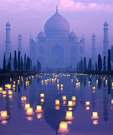 Lights At The Taj Mahal Agra India Digital Art Photography