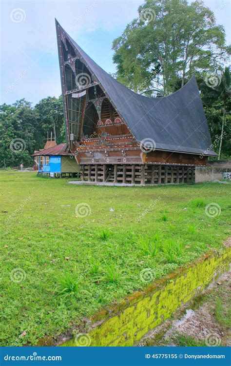 Traditional Batak House On Samosir Island Sumatra Indonesia Stock