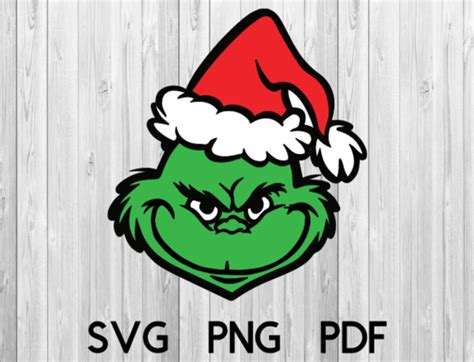 Grinch Santa Svg Grinch Svg Christmas Grinch Face Etsy