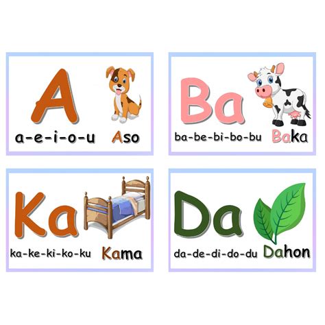 Laminated Alpabetong Filipino Abakada Flashcards R Size And X