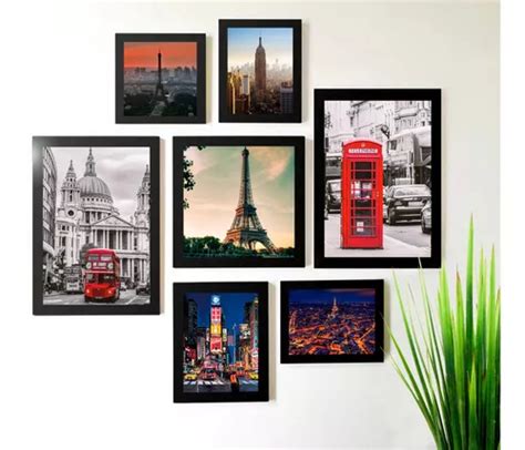 Quadro Decorativo Los Quadros Madeira Kit Quadros Paris Londres Nova