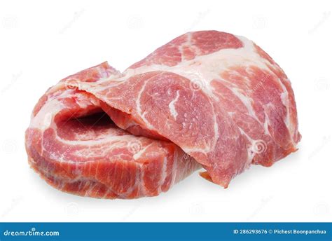 Sliced Raw Pork Meat Isolated On White Background Stock Photo Image