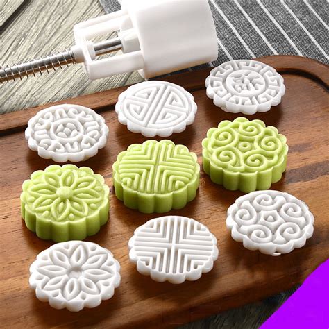 Mooncake Mold Set Mooncake Press Mid Autumn Festival DIY Hand Press