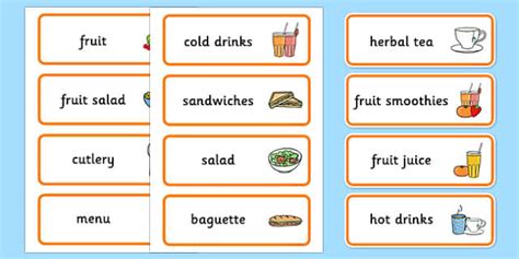 Healthy Eating Cafe Role Play Word Cards Teacher Made