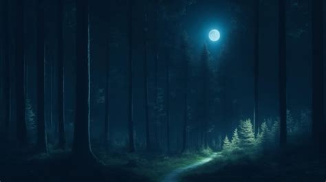 Premium AI Image | Enigmatic foggy forest at night