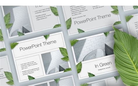 green powerpoint template  templatemonster