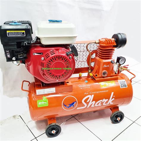 Jual Mesin Kompresor Bensin SHARK 1 4 HP Mesin Penggerak 5 5 HP Siap