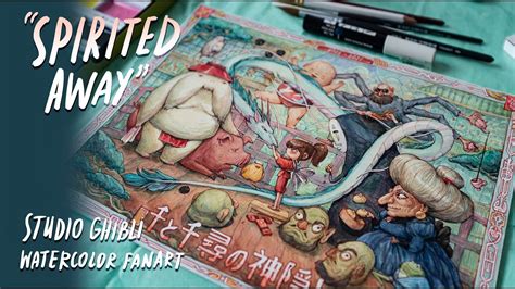 Ghiblis Spirited Away Watercolor Fanart Painting Process Youtube