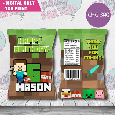 Two Bags Of Minecraft Birthday Party Favors