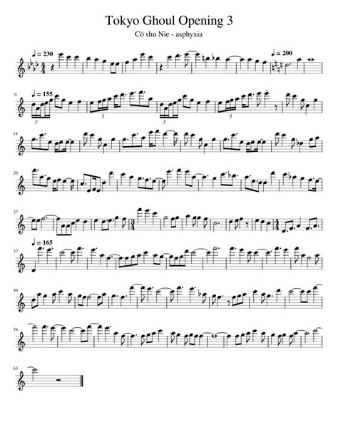 Tokyo Ghoul Opening 3 Sheet Music For Flute Solo Download And Print In Pdf Or Midi Free