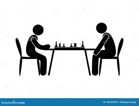 Chess Players Icon Chess Duel Illustration Stock Vector Illustration