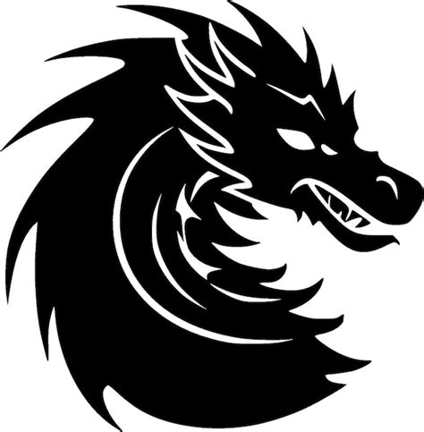 Premium Vector Dragon Black And White Vector Illustration