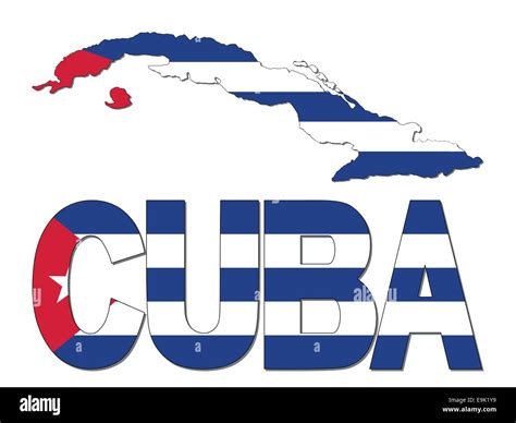 Cuba Map Flag And Text Illustration Stock Vector Image And Art Alamy