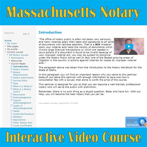 Massachusetts Notary Online Course