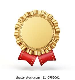 Blank Award Template Rosette Golden Medal Stock Vector Royalty Free