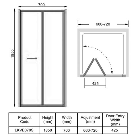 Lakes Classic Semi Frameless Bi Fold Shower Door Mm Lkvb S