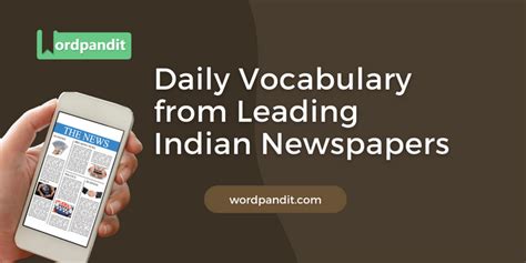 Daily Vocabulary From Leading Indian Newspapers May Wordpandit