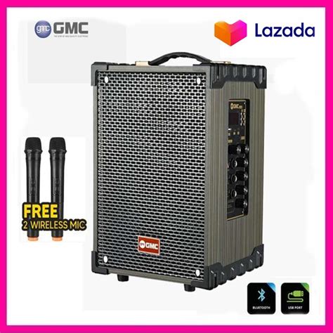 Speaker Portable Bluetooth Gmc Q Ukuran Inch Free Mic Bh