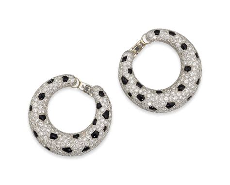 Onyx And Diamond PanthÈre Earrings Cartier