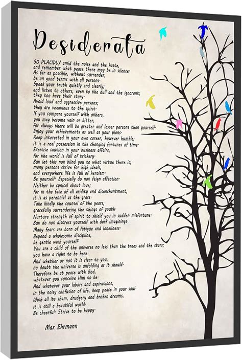 Rcvtvpv Desiderata Poem Wall Art Inspirational Desiderata Poster By Max Ehrmann