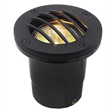 Aqlighting Composite In Ground Landscape Well Light With Curved Brass Grill Cover Dual Voltage