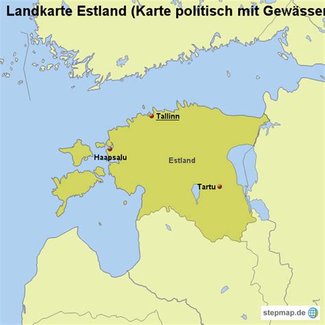 Stepmap Landkarte Estland Karte Politisch Mit Gewässern Landkarte